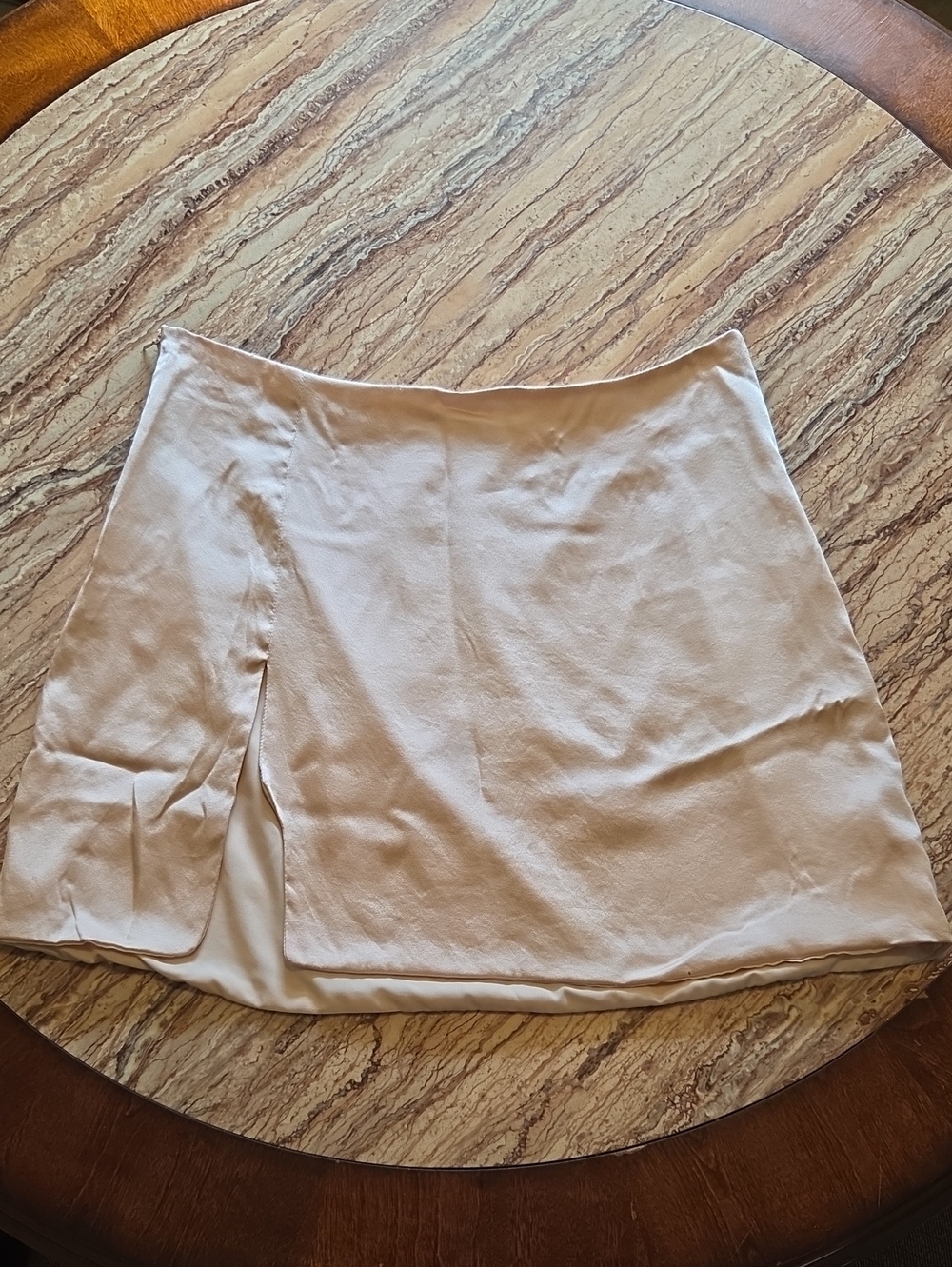 Mother Of All Cream Silk Mini Skirt - Flaw